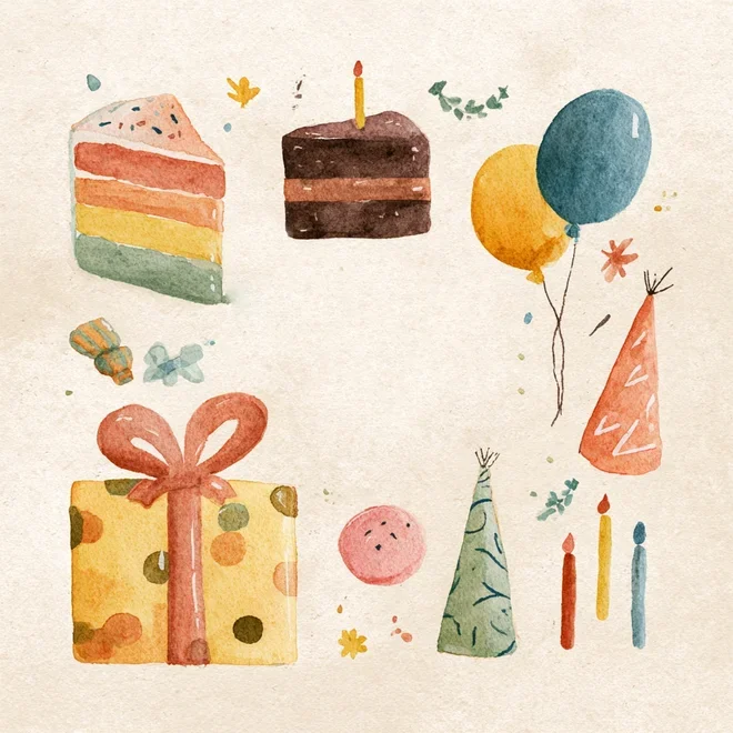 Kids Birthday Watercolor