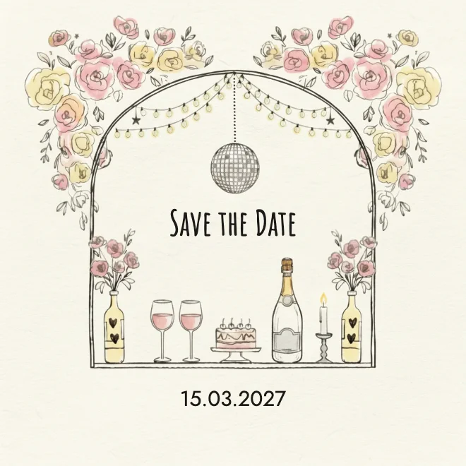 Table under Fairy Lights