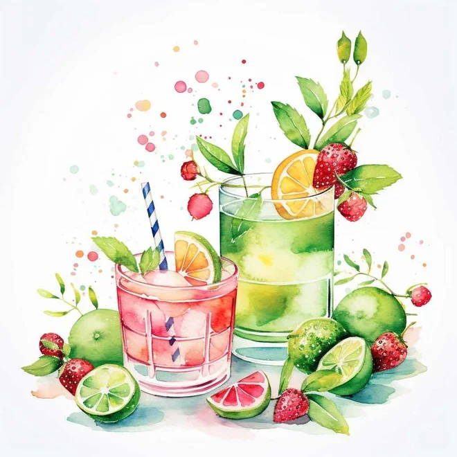 Watercolor Drinks